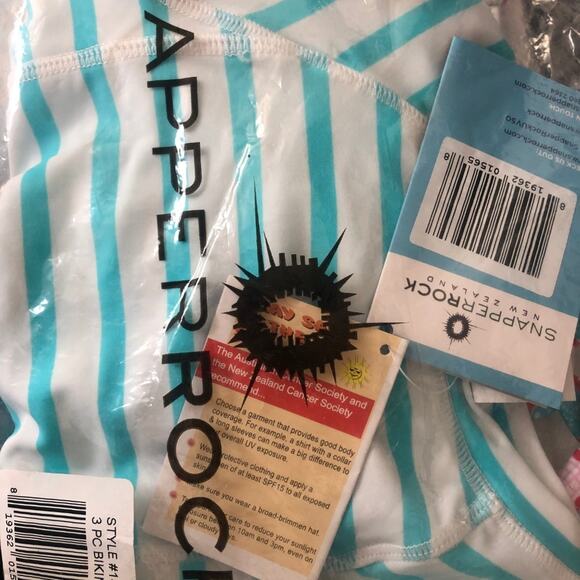 SNAPPER ROCK 3 Pc Bikini Set SPF UPF 50+ Size 2 - Picture 4 of 4